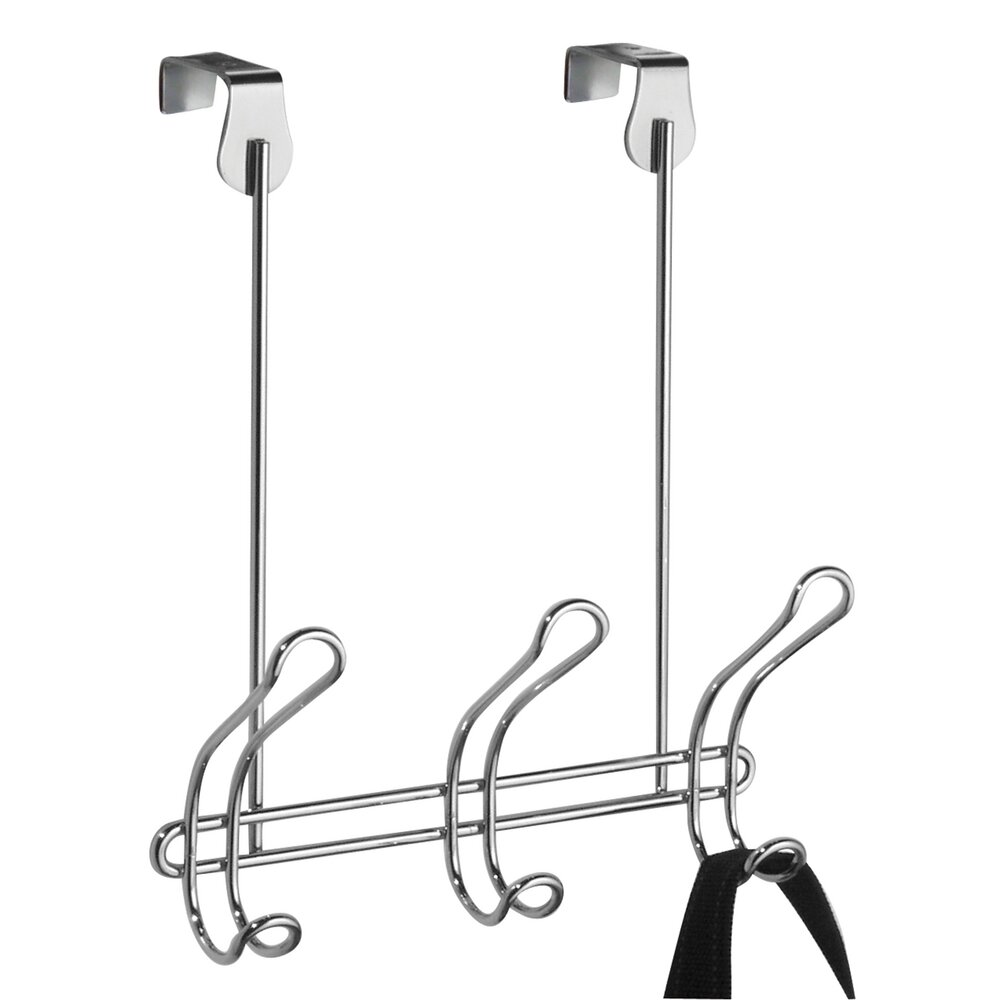 iDesign Classico Metal Over-the-Cabinet Bag Holder for Kitchen/Bathroom,  Chrome 