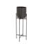 Pot de fleurs intérieur noir en métal avec support amovible-1191922650