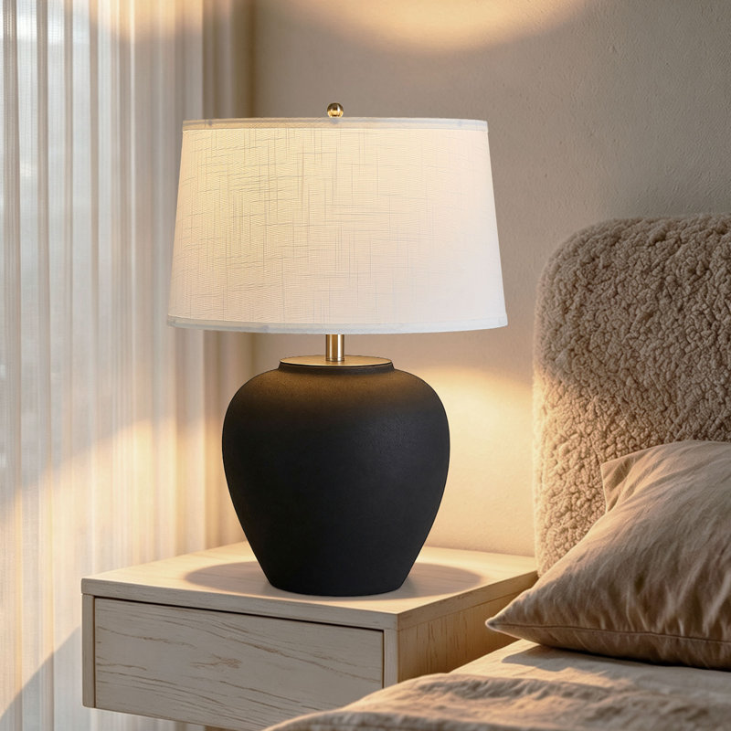 Lampe de table en céramique de 63,5 cm (25 po) de hauteur, lampe de chevet tactile à intensité variable avec ampoule E26 incluse