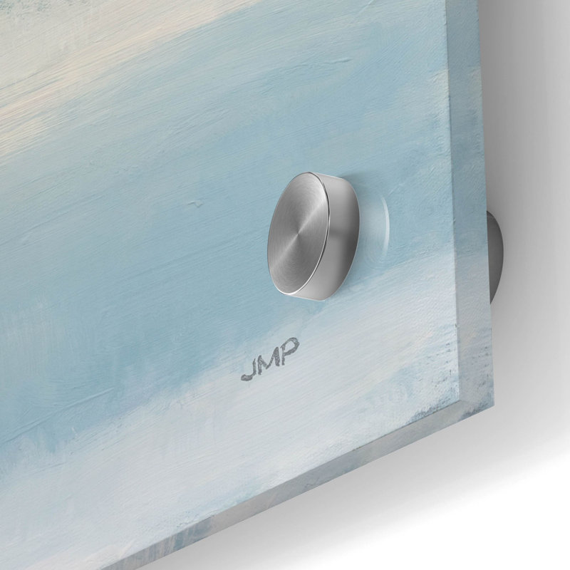 «Calming Coast» par Julia Purinton, art mural en verre acrylique, 24 po x 24 po, H 24 po x l 24 po