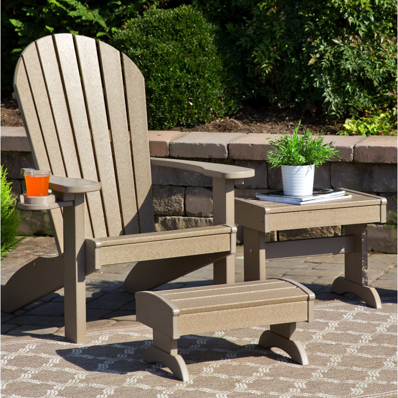 Aatikah Outdoor Adirondack Chair, Weathered Wood