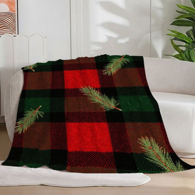 1Pc Aurora Borealis/Starry Night Reindeer Flannel Blanket Soft/Cozy/Warm, Winter Landscape, Festive Decor, Nature Lover Gift, For Sofa/Bed/Travel 30*40