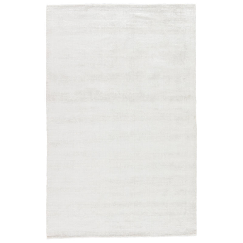 Lizette Hand-Woven Bright White Area Rug, Rectangle 6' x 9'