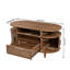 Table basse 39,4 "ovale avec rangement, table basse cannelée avec porte coulissante, tables centrales Mid-Century modernes avec tiroir-434617678