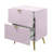 Pink High Gloss 2-Drawer Nightstand-907192666