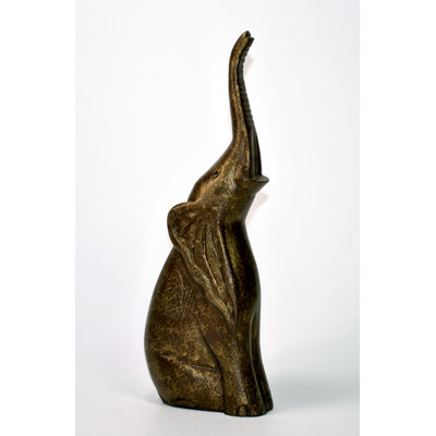 Elephant Antique Gold Sitting Stylized