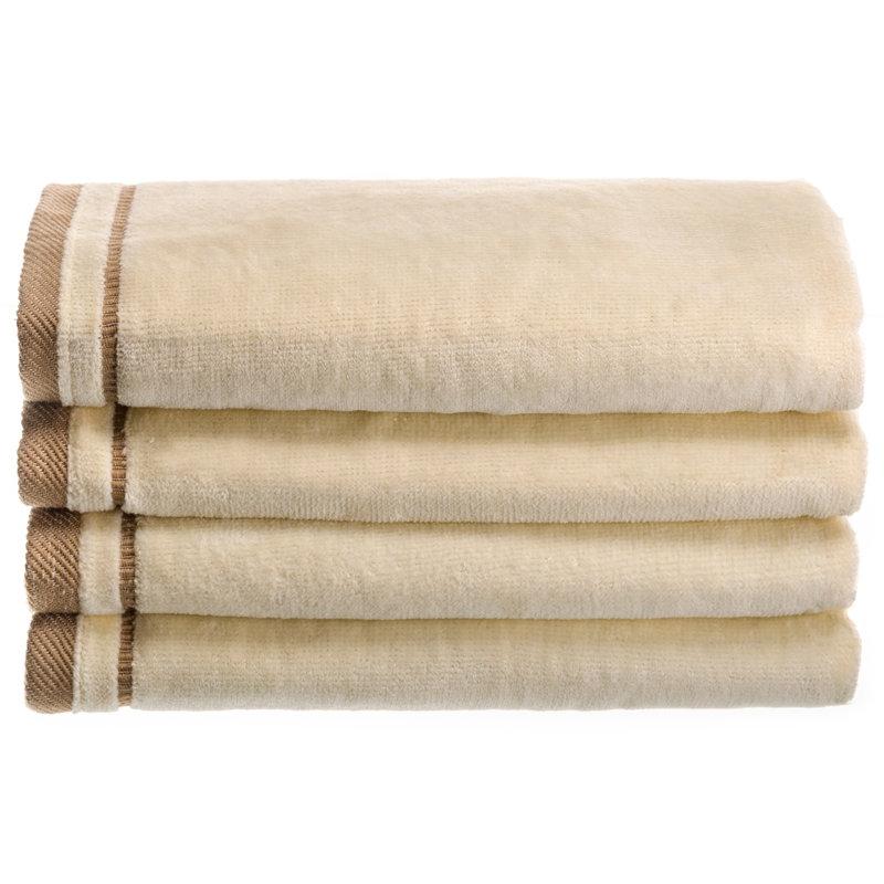 Ensemble de serviettes 4 pièces 100% coton, Ivoire
