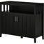 Buffet ajustable à tablettes réglables noir pour bar ou entrée, 2 portes à bascule, armoire de cuisine l 41,75 po x P 17,75 po H 35,5 po avec portes et tablettes intérieures