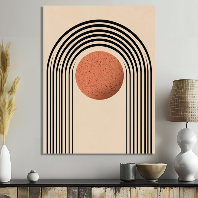 Imtiyaaz - Art abstrait Mid-Century, impression éclectique moderne sur métal, L 12 po x H 20 po