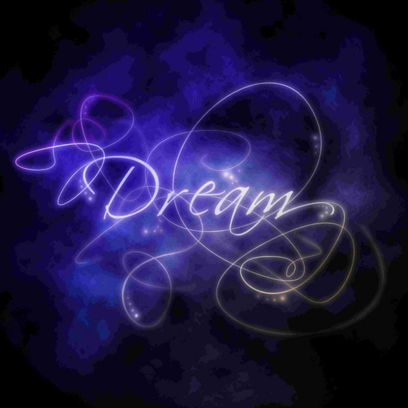 «Dream 2», art textuel sur toile tendue, H 12 po x l 12 po