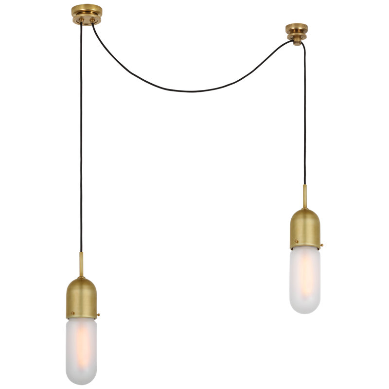 Junio 2 - Light Chandelier, Frosted, Polished Nickel