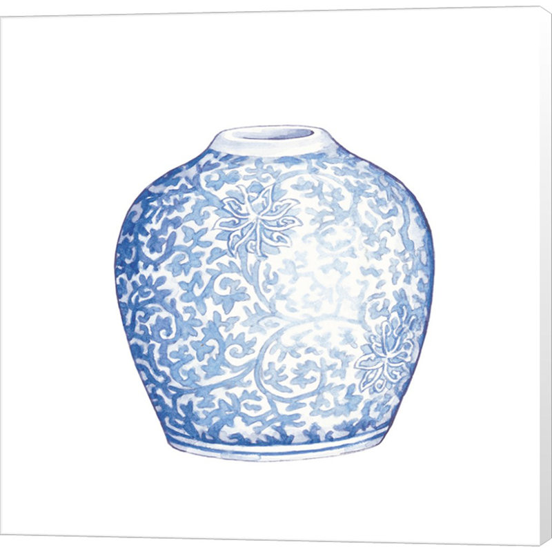 Art mural sur toile Ginger Jar V On White par Wild Apple, H 24 po x l 24 po x P 1,5 po
