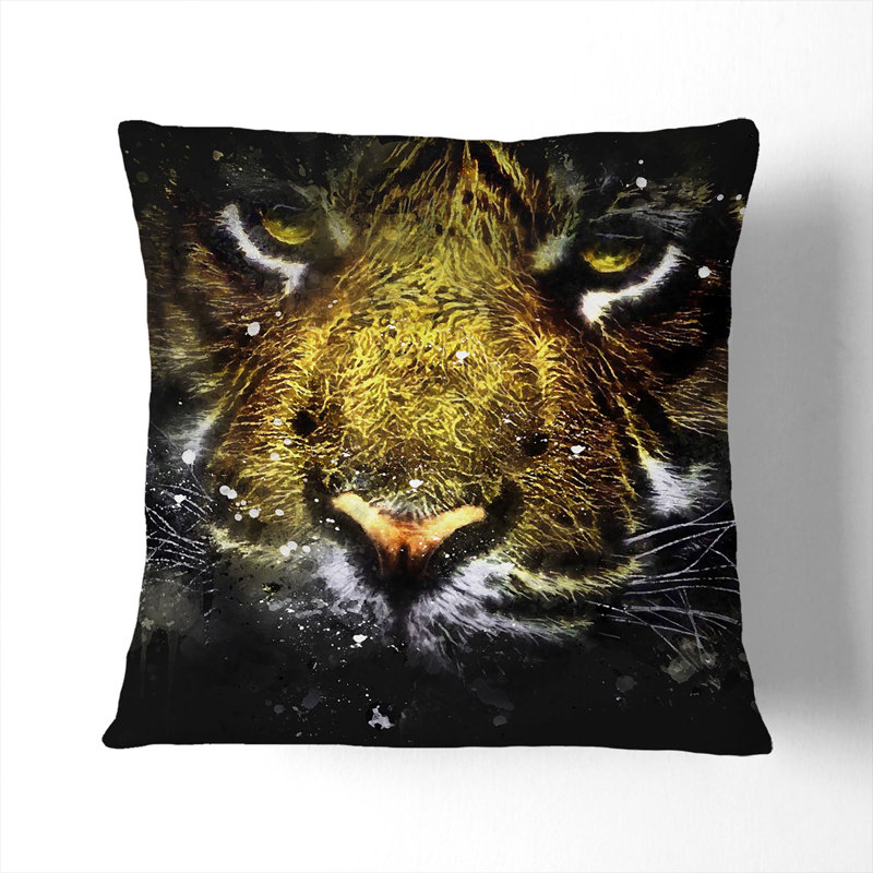 Tiger Vol.2 Scatter Cushion, 40cm H x 40cm W x 15cm D, White
