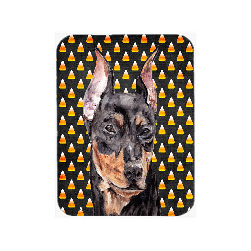 Caroline's Treasures Halloween Candy Corn German Pinscher Glass Cutting Board