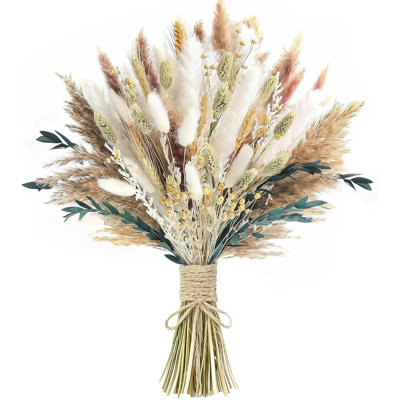 126pcs Dried Pampas Grass Decorations, Dried Flowers Bouquet, Reed Grass Bouquet for Boho Floral Wedding