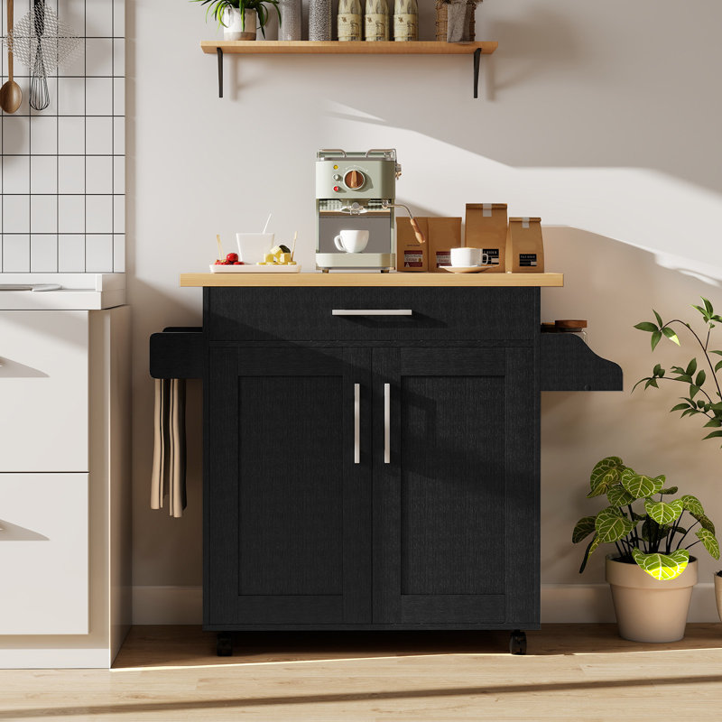 Clemmie 44 " W Kitchen Island, Black