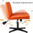 Kiawna Criss Cross Legged Office Chair, Armless Office Desk Chair No Wheels-309687454