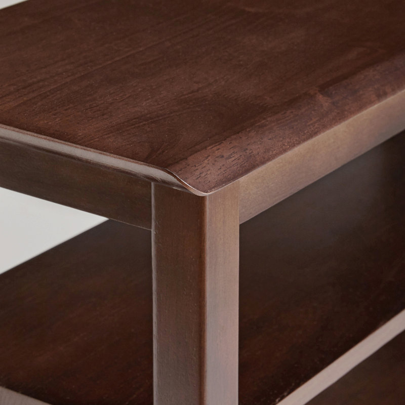 2-Tier Solid Wood Shoe Bench, Entryway Storage