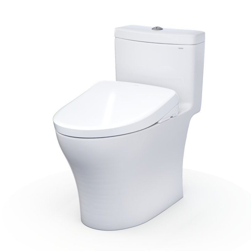 Toilette monobloc allongée à fixation au sol Aquia® IV 1,28 GPF (siège inclus)