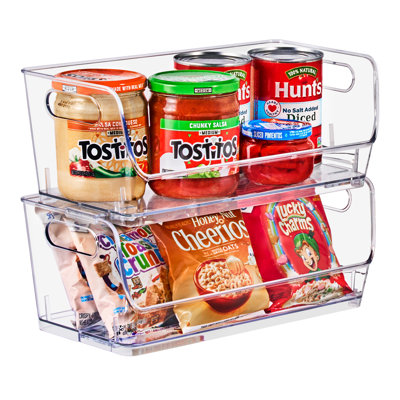 Sorbus Stackable Storage Bins Open Front, Clear Stackable Storage Bins, Pantry Bins for Storage and Organization, Acrylic Stackable Bins for Kitchen,