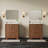 30" Modern Farmhouse Bathroom Vanity with Ceramic Sink, Freestanding Vanity Cabinet with 2 Drawers & 1 Flip-Down Drawer, Fluted Bathroom Storage Combo Set, Walnut-125499284-125499285