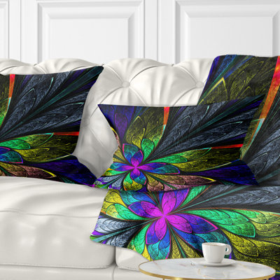 Coussin lombaire à motif floral fractal