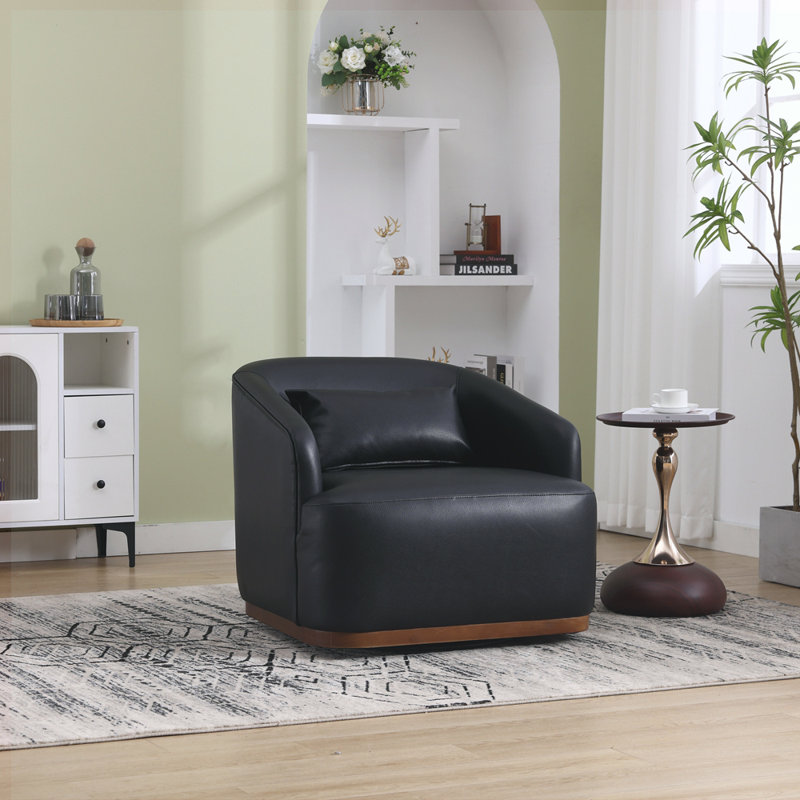 Fauteuil demi-tonneau pivotant, Noir