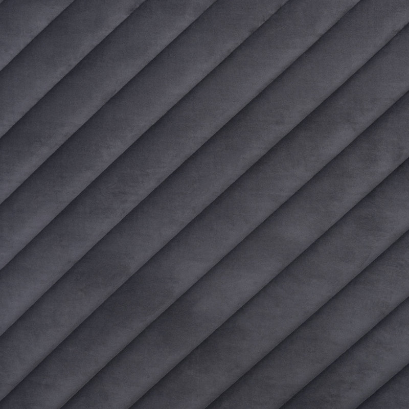 Upholstered Slat Bed, Gray, Queen