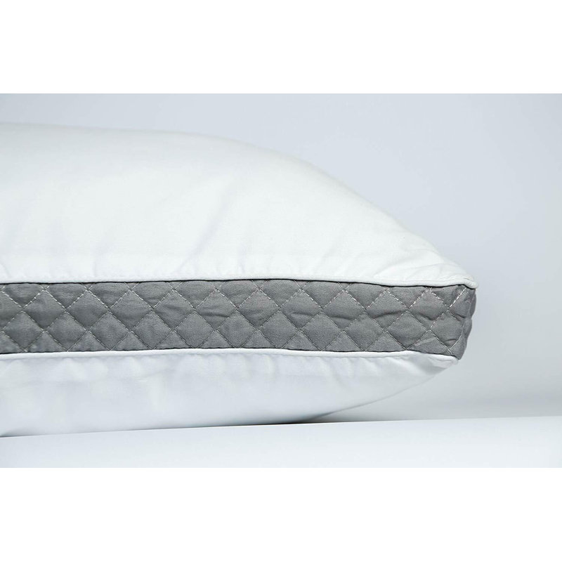 Fiber Pillow, King, White/Gray