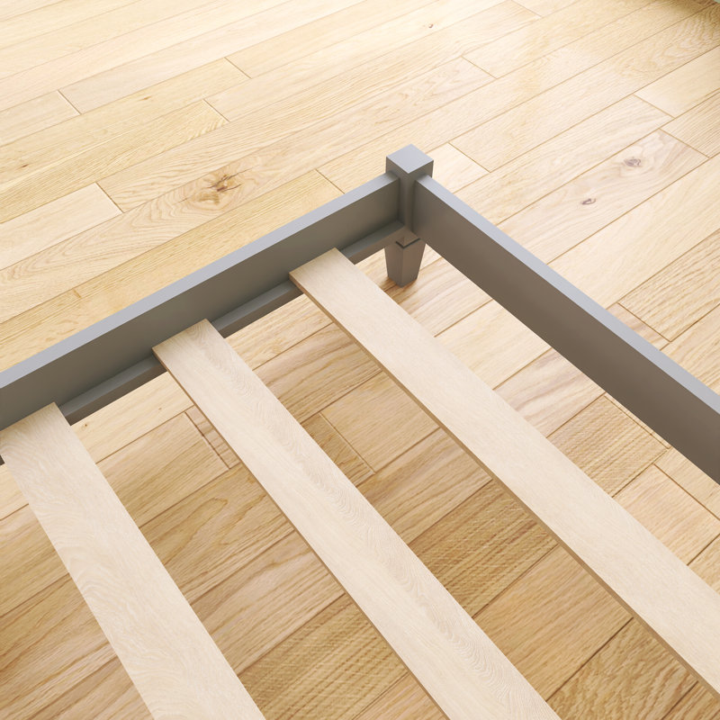 Lit double moderne en bois, Gris