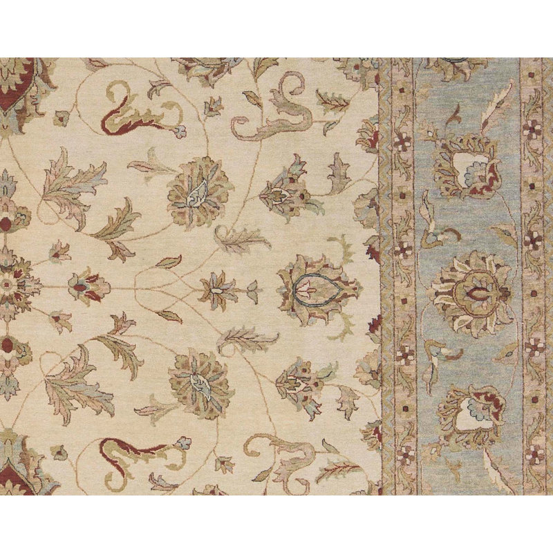 Cornwall Wool Oriental Area Rug in Beige/Gray