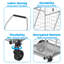 Chariot d'épicerie pliable avec fond en filet, chariot utilitaire robuste de 200 lb avec roues pivotantes à 360 ° pour la lessive et le magasinage