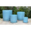 Pot cylindrique à pois avec soucoupe intégrée, pot moyen en céramique émaillée (lot de 8) - Intérieur/Extérieur-426568994