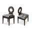 Chaise d'appoint noire à dossier solide (ensemble de 2)