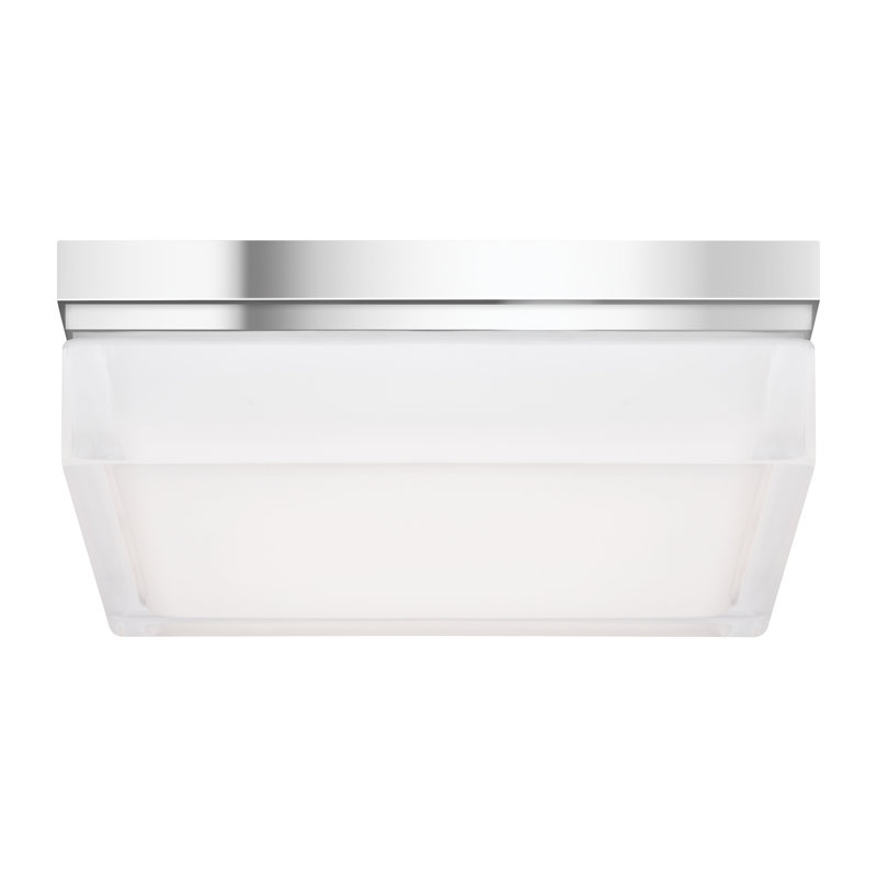 Boxie LED Flush Mount, 3000K, Chrome