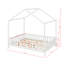 Cadre de lit double pour enfants, cadre de lit pour tout-petits en forme de maison avec balustrades hautes-737301977