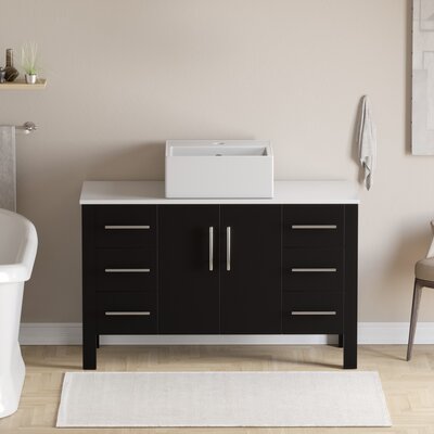 48"" White Cabinet, White Porcelain Top And Sink -  Cambridge Plumbing, 8116-NM