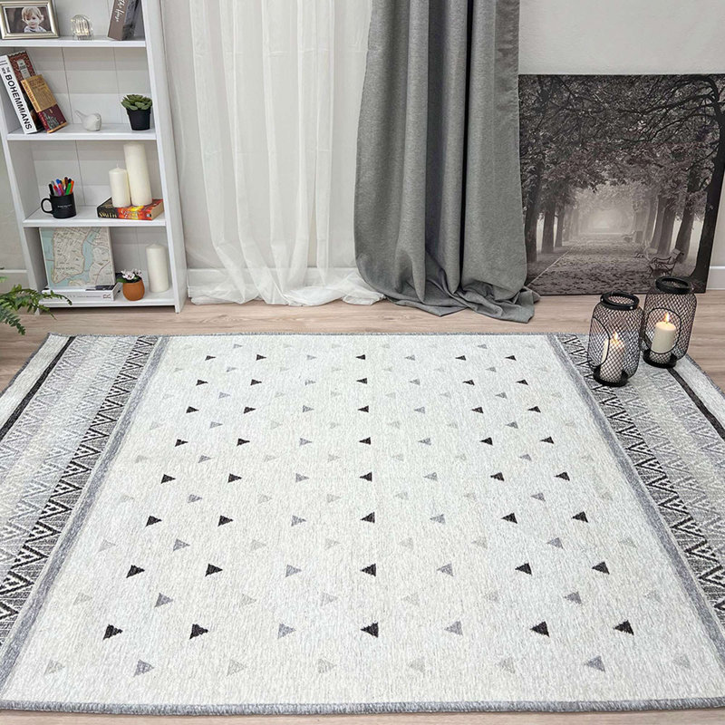 Tapis en coton tissé Alfa Rich Sheene, Rectangle 5'1'' x 7'5''
