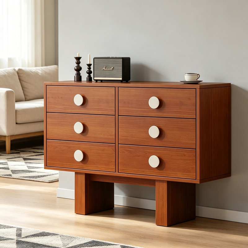 Commode d'appoint de style médiéval français, 35.4 '' H x 43.3 '' W x 15.7 '' D