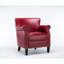 Fauteuil club de luxe compact, siège d'appoint en similicuir de ton rouge pour les coins lecture du salon-674056682
