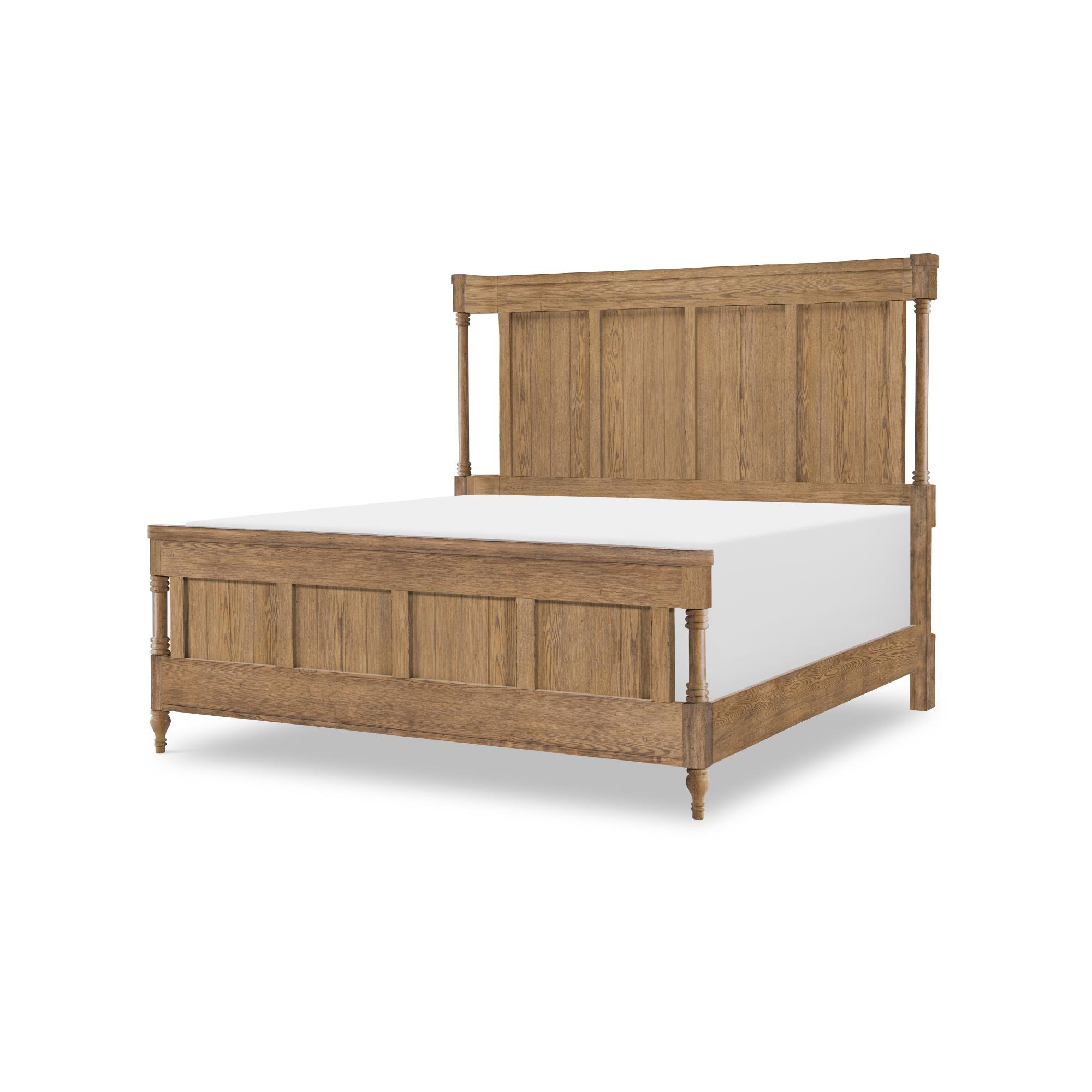 Country Living Solid Wood Bed, Brown, King