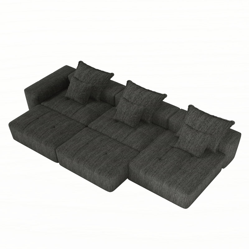 Canapé modulaire surdimensionné Boneless, Noir