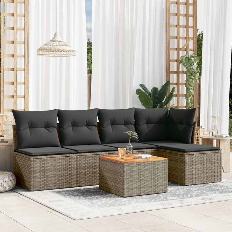 Vidaxl Garden Sofa Set Grey, Dark Grey