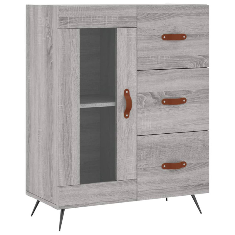 Marieda 3 -Drawer 1 -Door Rectangle Accent Cabinet, Grey Sonoma