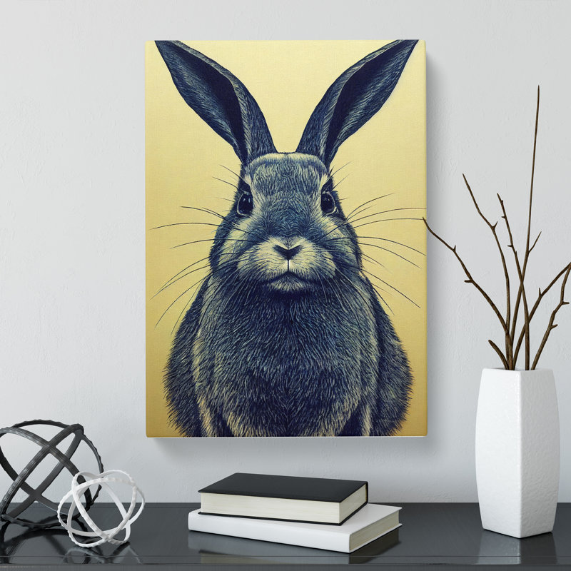 Edyth Rabbit Face - Wrapped Canvas, 50cm H x 35cm W