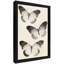 Art mural papillon noir, aquarelle encadrée de style rétro-44422999