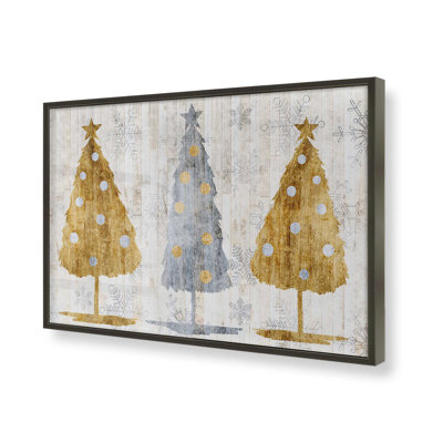 Imprimé d'arbres de Noël métalliques
