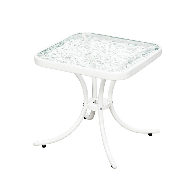 18In Square Outdoor Side Table,White, White