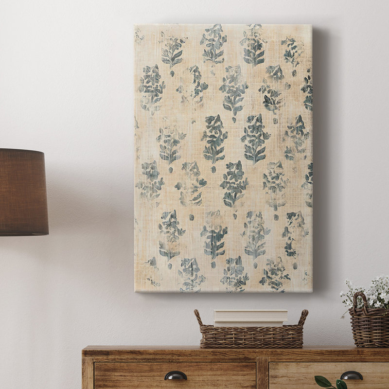 «Vintage Blockprint I» sur mesure, galerie Cavas, H 18 po x l 12 po