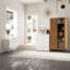 Armoire de 71 po de hauteur en métal. Armoire de rangement adaptée à la cuisine, avec 2 portes et 4 tablettes réglables. (Brun)-123430639-123430642